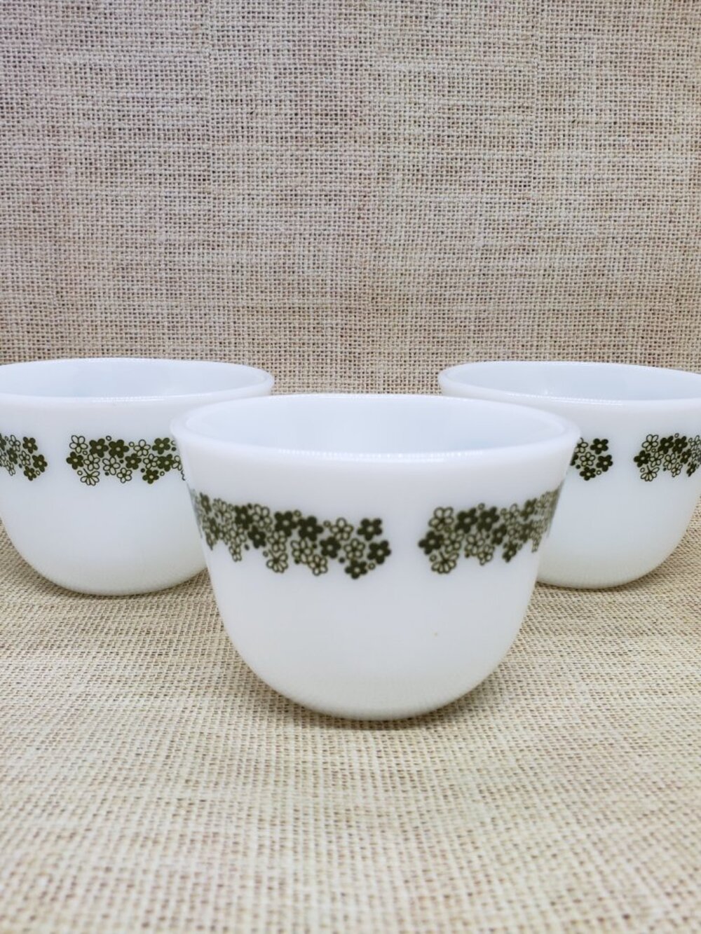 3 Pyrex Spring Blossom Mugs White Green Flower Crazy Daisy Corelle Compatibles - Picture 5 of 10